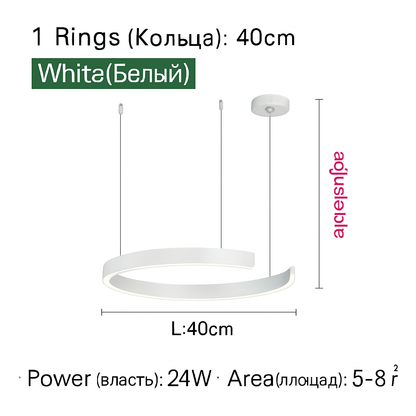 Plafonnier suspension lumière lustres pour salle à manger LED chambre salon nordique décor à la maison moderne lampes à anneau rond