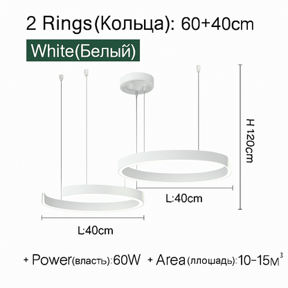 Plafonnier suspension lumière lustres pour salle à manger LED chambre salon nordique décor à la maison moderne lampes à anneau rond