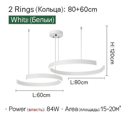 Plafonnier suspension lumière lustres pour salle à manger LED chambre salon nordique décor à la maison moderne lampes à anneau rond