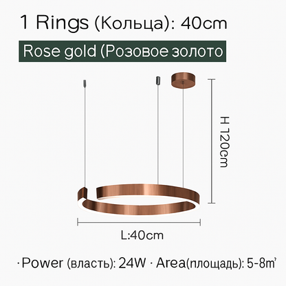 Plafonnier suspension lumière lustres pour salle à manger LED chambre salon nordique décor à la maison moderne lampes à anneau rond