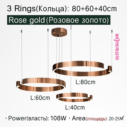 Plafonnier suspension lumière lustres pour salle à manger LED chambre salon nordique décor à la maison moderne lampes à anneau rond