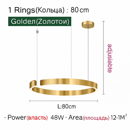 Plafonnier suspension lumière lustres pour salle à manger LED chambre salon nordique décor à la maison moderne lampes à anneau rond