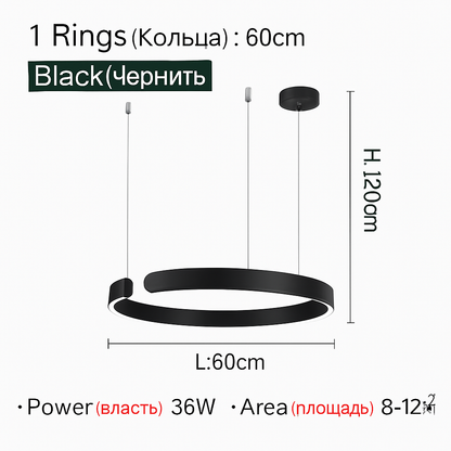 Plafonnier suspension lumière lustres pour salle à manger LED chambre salon nordique décor à la maison moderne lampes à anneau rond