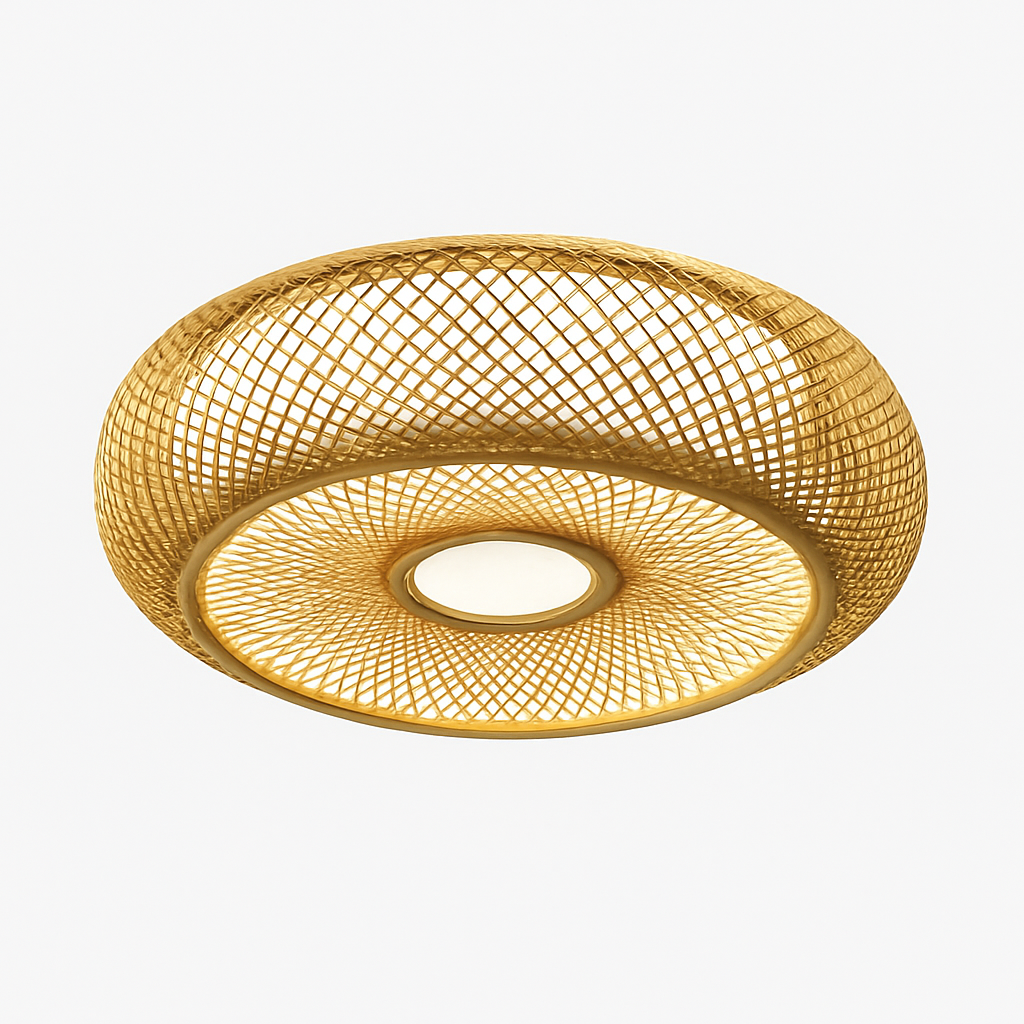 plafonniers en rotin suspension lampe décorative art lustre abat-jour