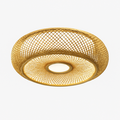 plafonniers en rotin suspension lampe décorative art lustre abat-jour