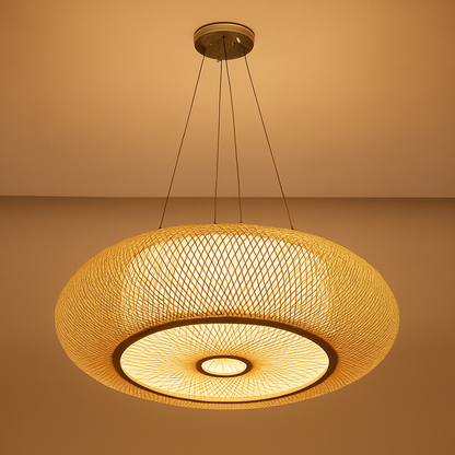 plafonniers en rotin suspension lampe décorative art lustre abat-jour