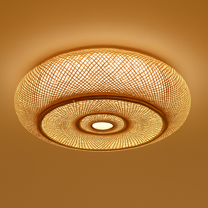 plafonniers en rotin suspension lampe décorative art lustre abat-jour