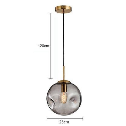Suspension design à LED boule déformée en verre Head