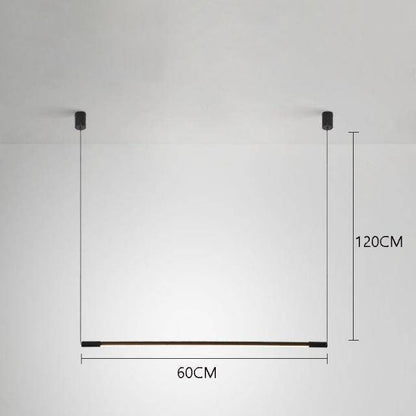 Suspension design à LED en tube métal noir style Loft Light