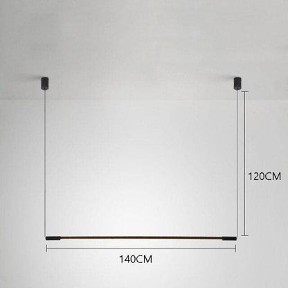Suspension design à LED en tube métal noir style Loft Light
