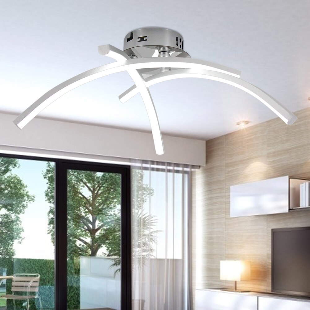 Plafonnier design LED avec 3 barres courbées en métal Teylor