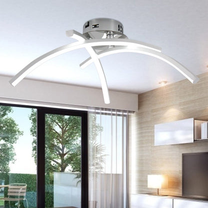 Plafonnier design LED avec 3 barres courbées en métal Teylor