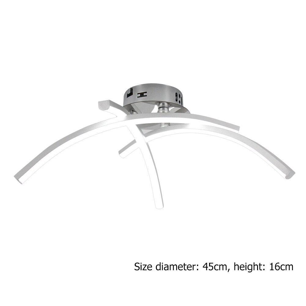 Plafonnier design LED avec 3 barres courbées en métal Teylor