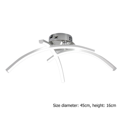 Plafonnier design LED avec 3 barres courbées en métal Teylor