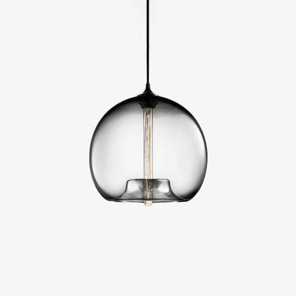 Suspension design à LED avec boule en verre de couleur