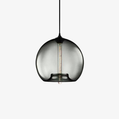 Suspension design à LED avec boule en verre de couleur