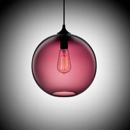 Suspension design en boule de verre (plusieurs couleurs)