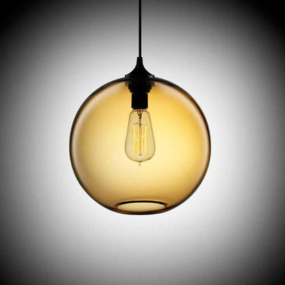 Suspension design en boule de verre (plusieurs couleurs)