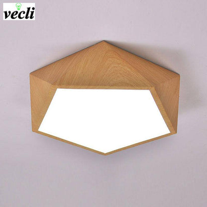 Plafonnier effet bois à LED Geometric