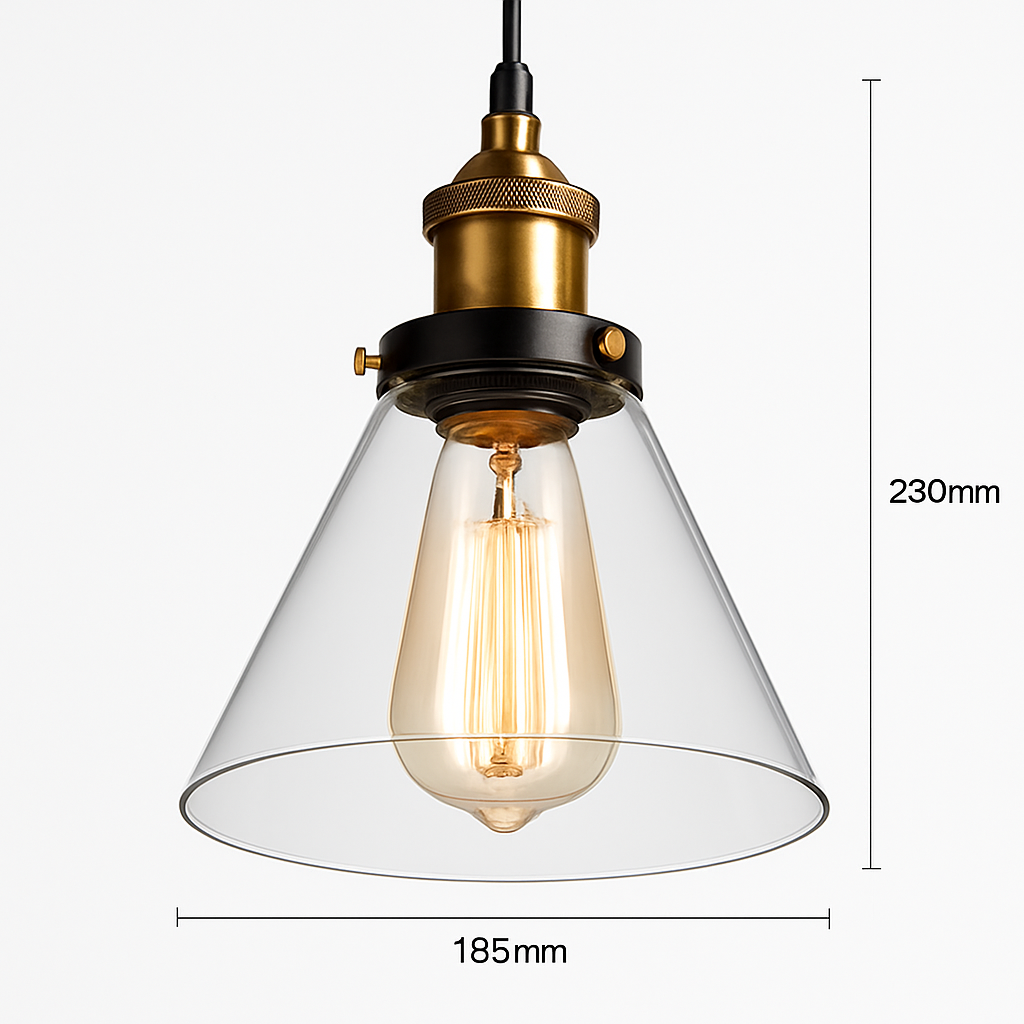 Suspension avec abat-jour en verre Loft