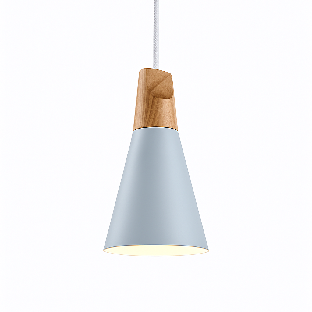 Suspension conique en bois (plusieurs couleurs)