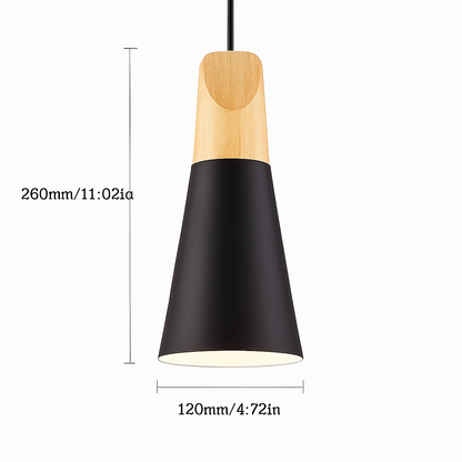 Suspension conique en bois (plusieurs couleurs)