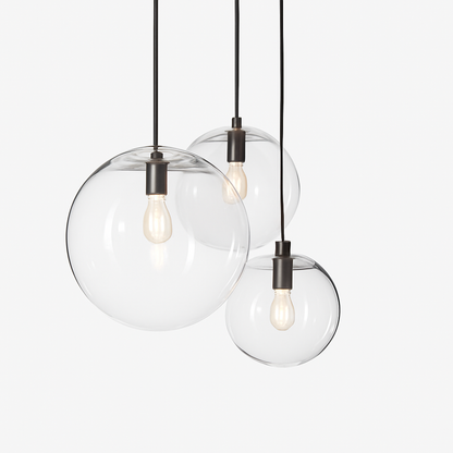Suspension design boule en verre (noir ou rose gold)