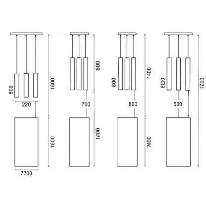 Suspension design cylindrique à LED Cob