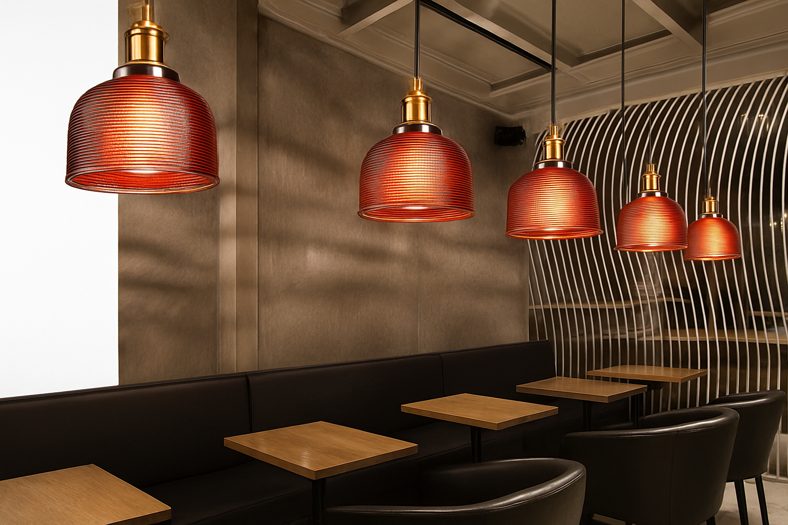 Suspension design en verre grainé style industriel Bowl