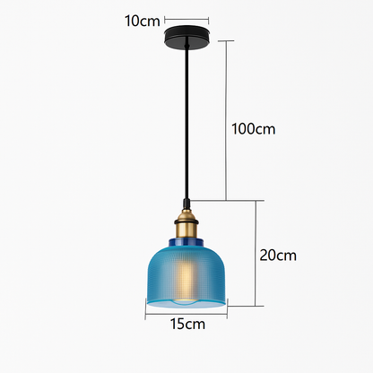 Suspension design en verre grainé style industriel Bowl