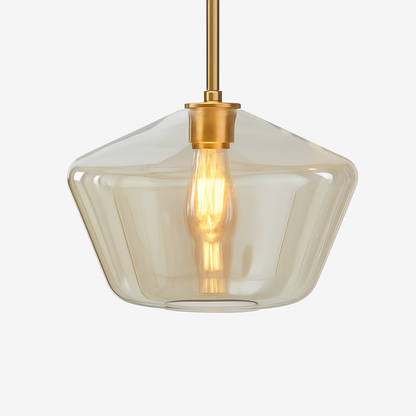 Suspension design à LED en métal et verre de plusieurs formes