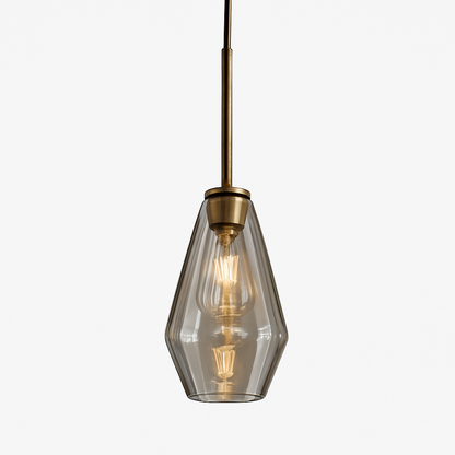 Suspension design à LED en métal et verre de plusieurs formes