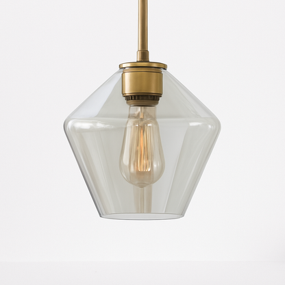 Suspension design à LED en métal et verre de plusieurs formes