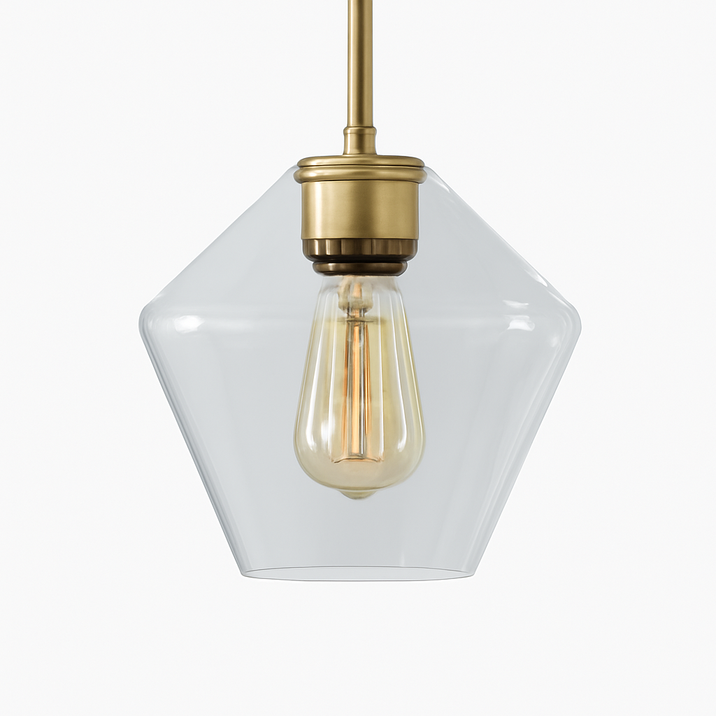 Suspension design à LED en métal et verre de plusieurs formes