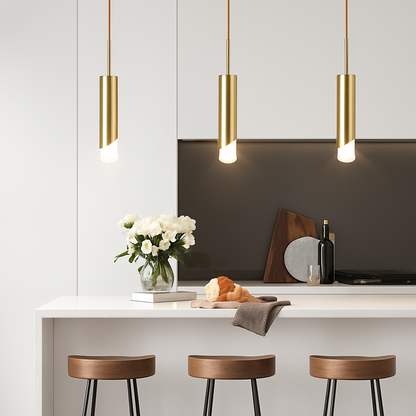 Suspension design à LED en métal style cylindre Loft