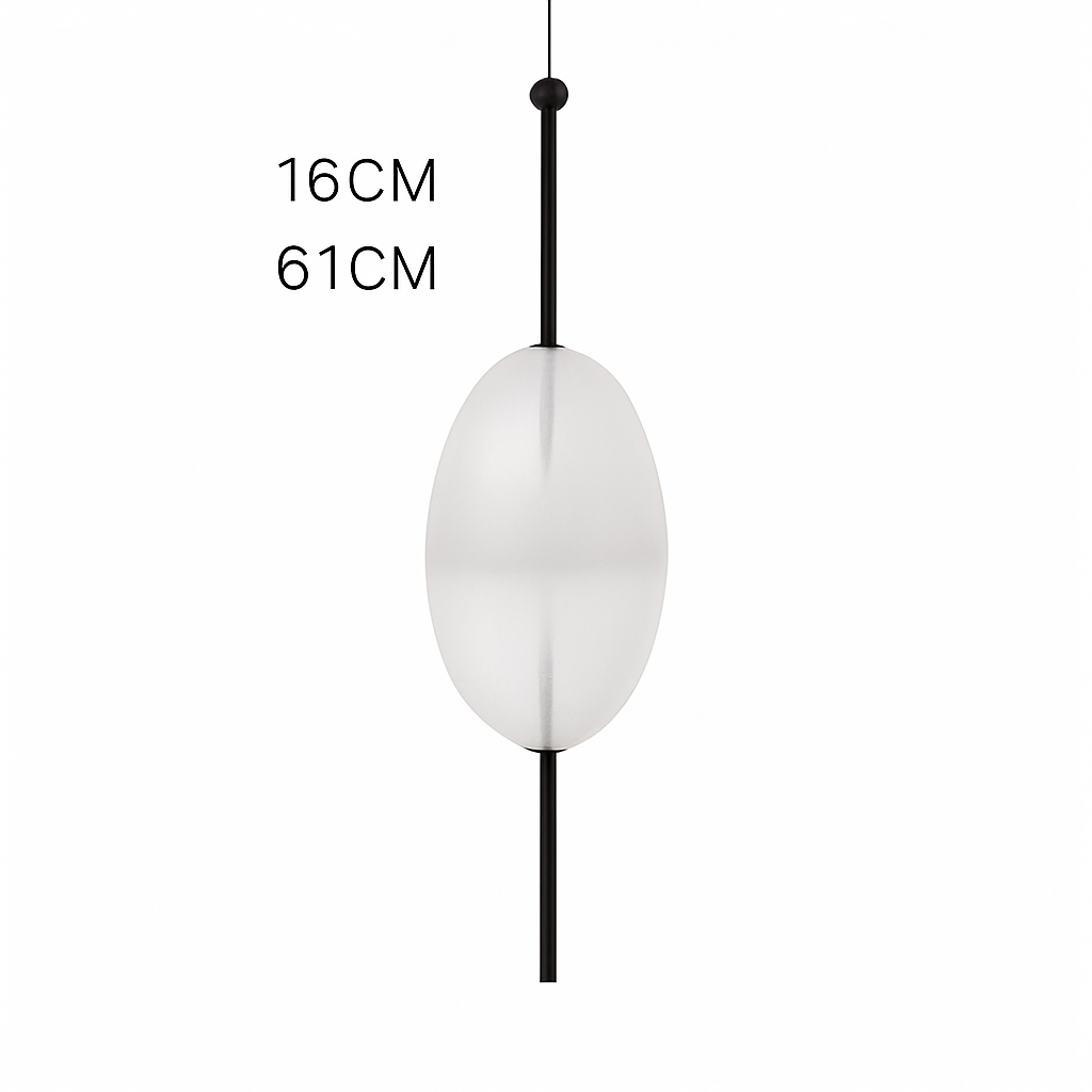 Suspension design LED en verre bleu de plusieurs formes