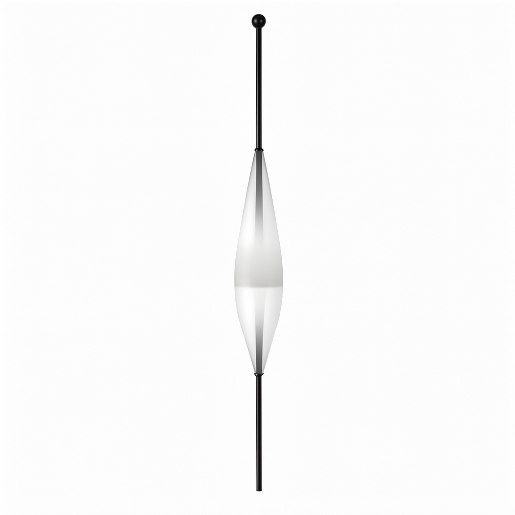 Suspension design LED en verre bleu de plusieurs formes