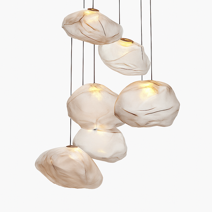 Suspension design à LED en verre soufflé style hang