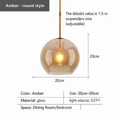 suspension design nordique en verre pour intérieur élégant