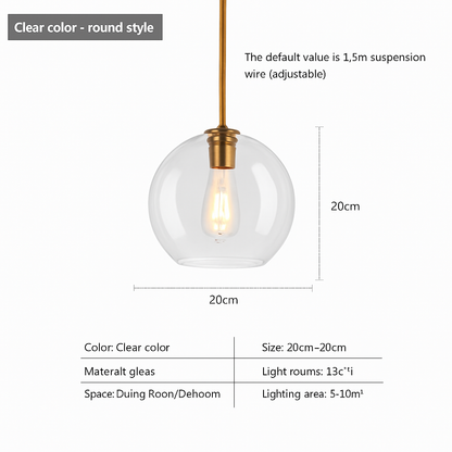suspension design nordique en verre pour intérieur élégant