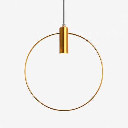 Suspension dorée à LED en forme de rond