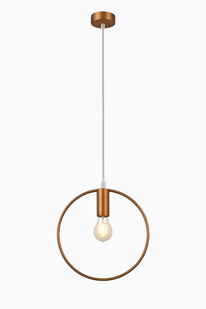 Suspension dorée à LED en forme de rond
