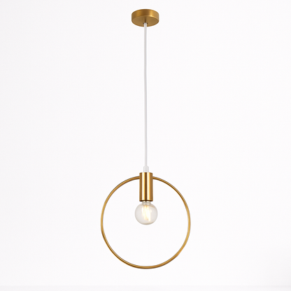 Suspension dorée à LED en forme de rond