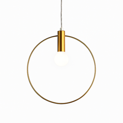 Suspension dorée à LED en forme de rond