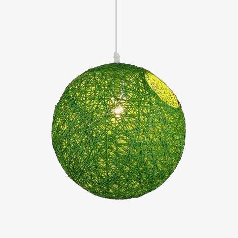 Suspension en boule de tissu de couleur Wicker