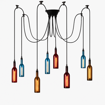 suspension en verre design pour bouteille de vin moderne