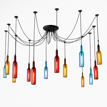 suspension en verre design pour bouteille de vin moderne