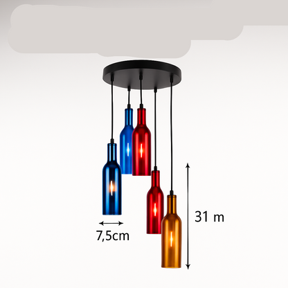 suspension en verre design pour bouteille de vin moderne