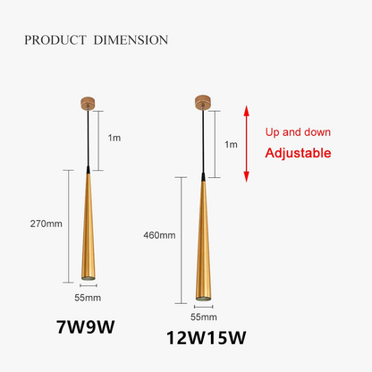 suspension led anti-éblouissement à intensité variable tube long