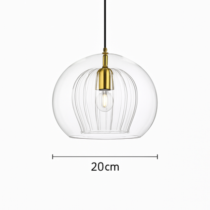 Suspension LED en verre au design nordique gris fumé